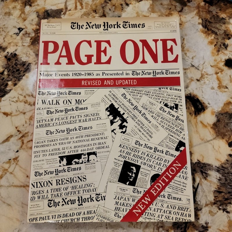 Page One: Major Events 1920-1985 as Presented in the New York Times Book

