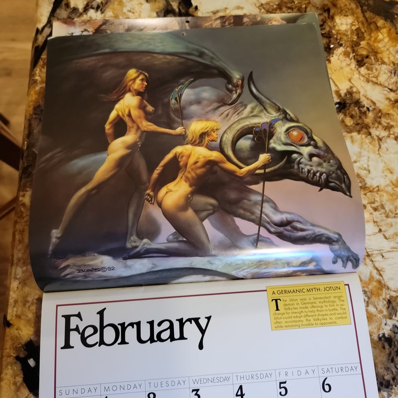 Boris Vallejo 1993 Calendar Mythology