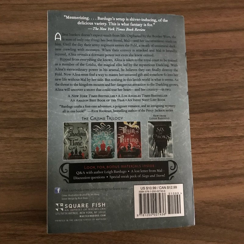 Grisha Trilogy by Leigh Bardugo (Book 1: Shadow and Bone, Book 2: Siege and Storm, and Book 3: Ruin and Rising) 
