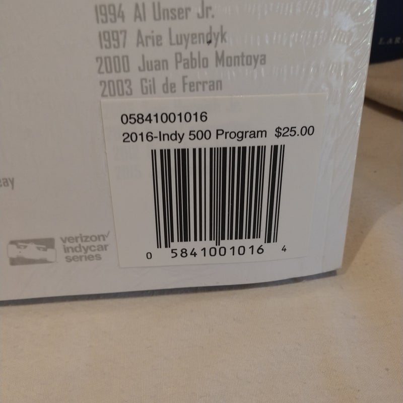 2016 Indy 500 official program, never opened
