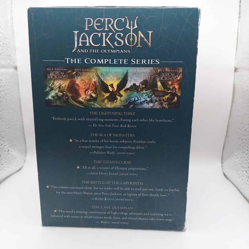 Percy Jackson and the Olympians 5 Book Paperback Boxed Set (new Covers W/poster)