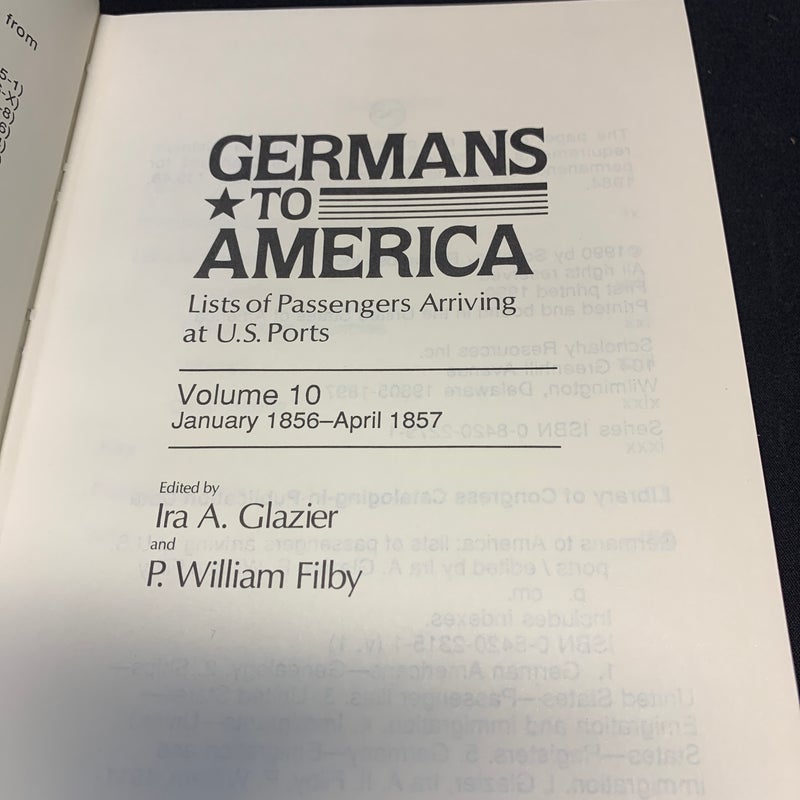 Germans to America, Jan. 3, 1856-Apr. 27 1857