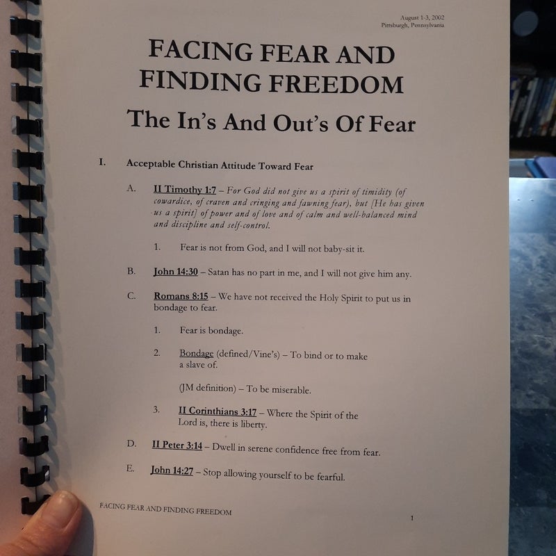 Walking in Love/Sensitivity to the Holy Spirit/Facing Fear & Finding Freedom 