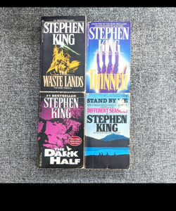 4 Stephen King Book Lot Paperback Vintage Thinner Different Seasons Dark Half Wastelands