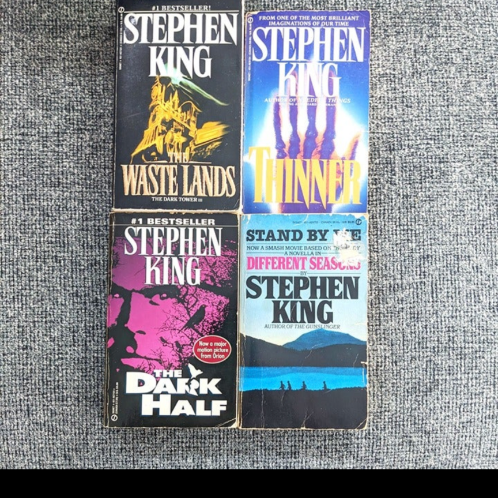 4 Stephen King Book Lot Paperback Vintage Thinner Different Seasons Dark Half Wastelands