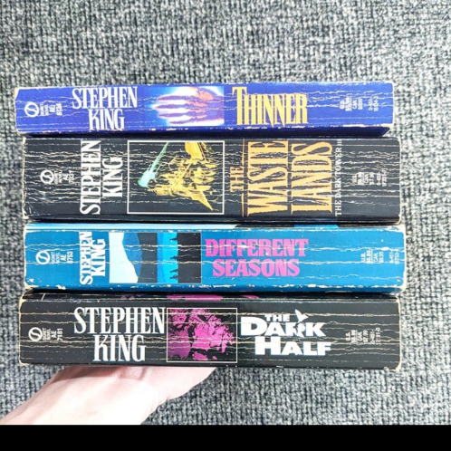 4 Stephen King Book Lot Paperback Vintage Thinner Different Seasons Dark Half Wastelands