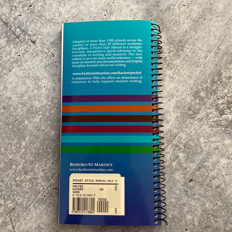 Pocket Style Manual 2003 MLA Update and Merriam Webster Dictionary