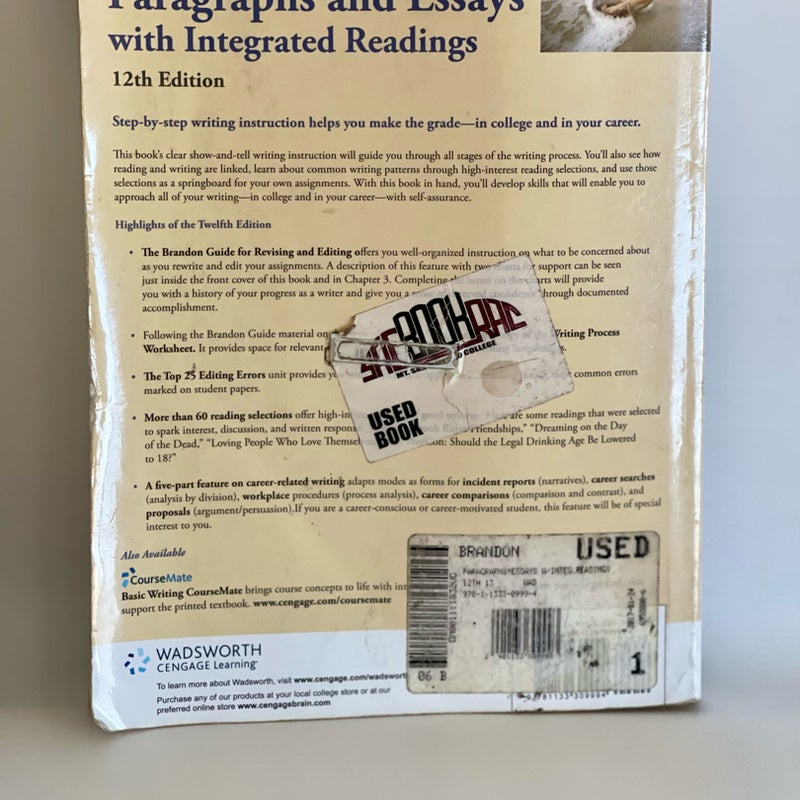 Paragraphs and Essays: With Integrated Readings / Edition 12
