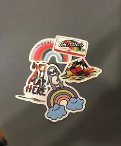 5 pack of rainbow stickers