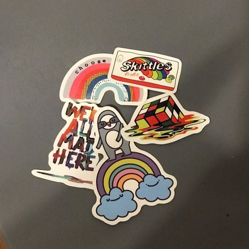 5 pack of rainbow stickers