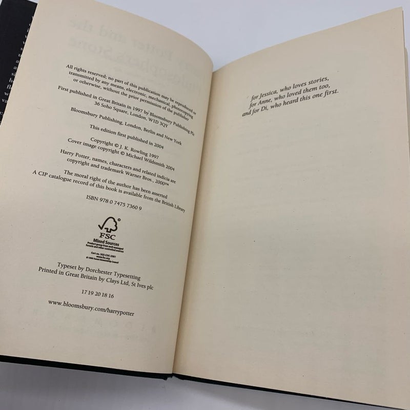 Rare Bloomsbury Harry Potter and the Philosopher’s Stone Adult Edition