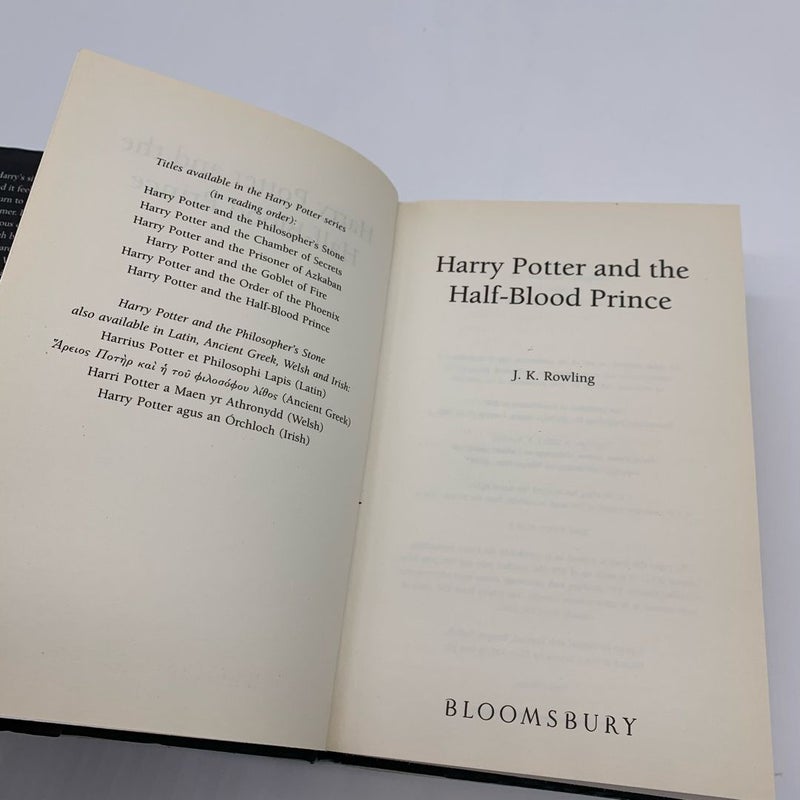Rare Bloomsbury Harry Potter and the Half Blood Prince Adult Edition