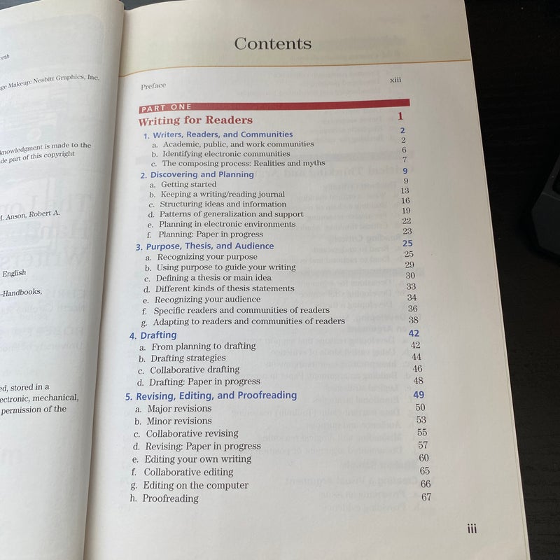 The Longman Handbook for Writers and Readers