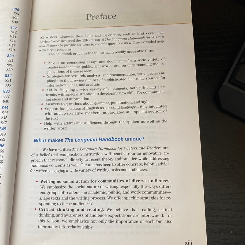 The Longman Handbook for Writers and Readers