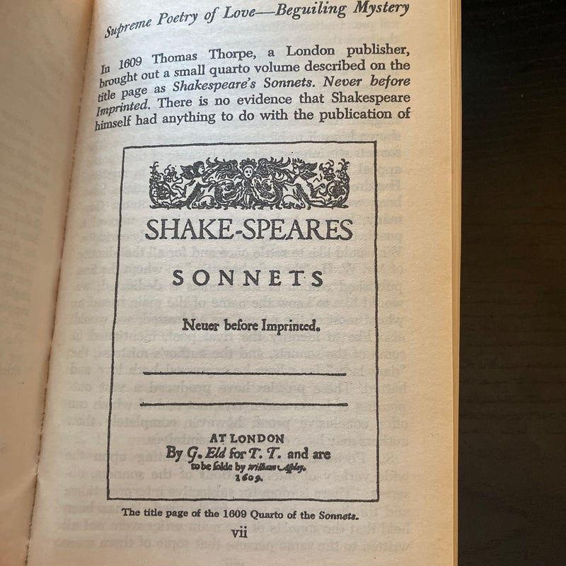 Shakespeare’s Sonnets [Vintage 1967 First Edition]