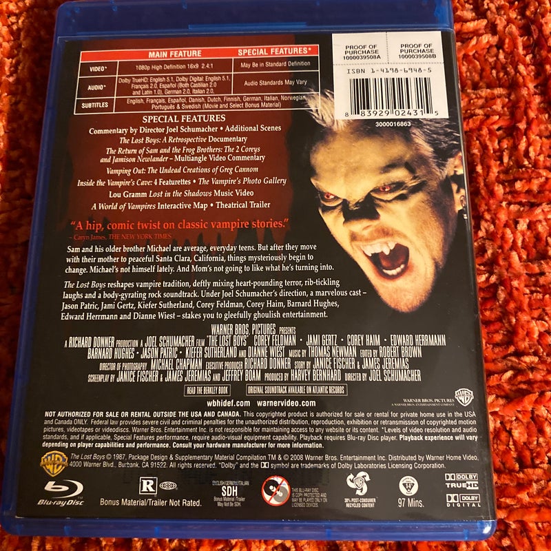 The Lost Boys [Inscribed & Signed Keifer Sutherland Blu-ray DVD]
