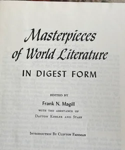 Masterpieces of World Literature in Digest Form