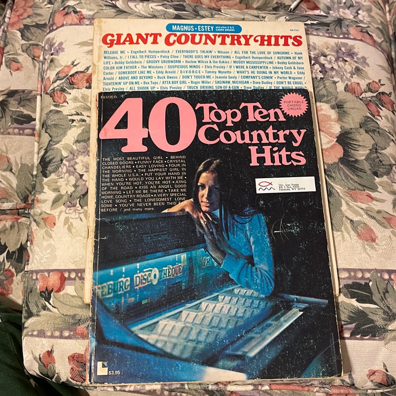 Set of two country music music books for the chord organ