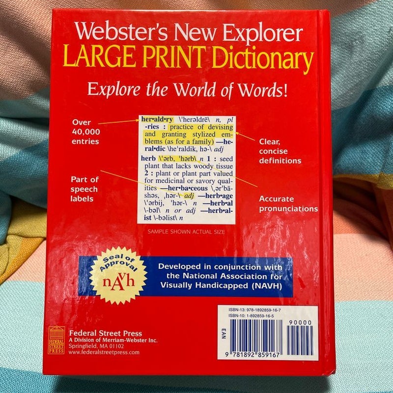 Webster s new explorer large print dictionary