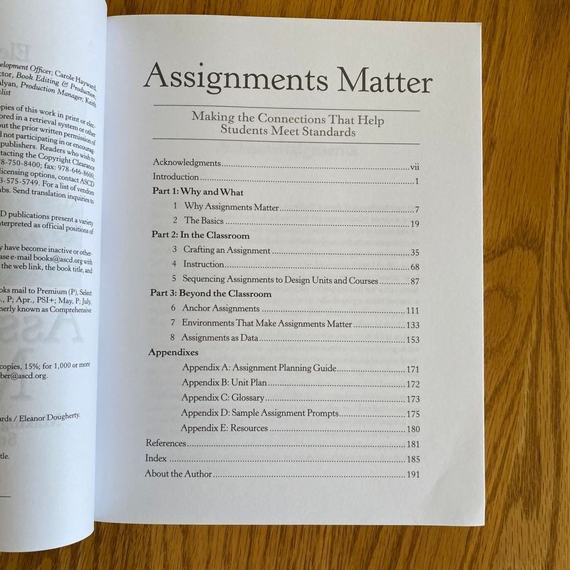 Assignments Matter