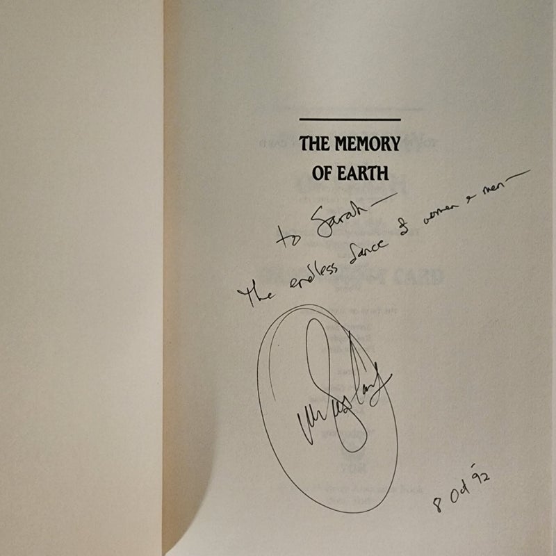 The Memory of Earth ***SIGNED 1ST EDITION***