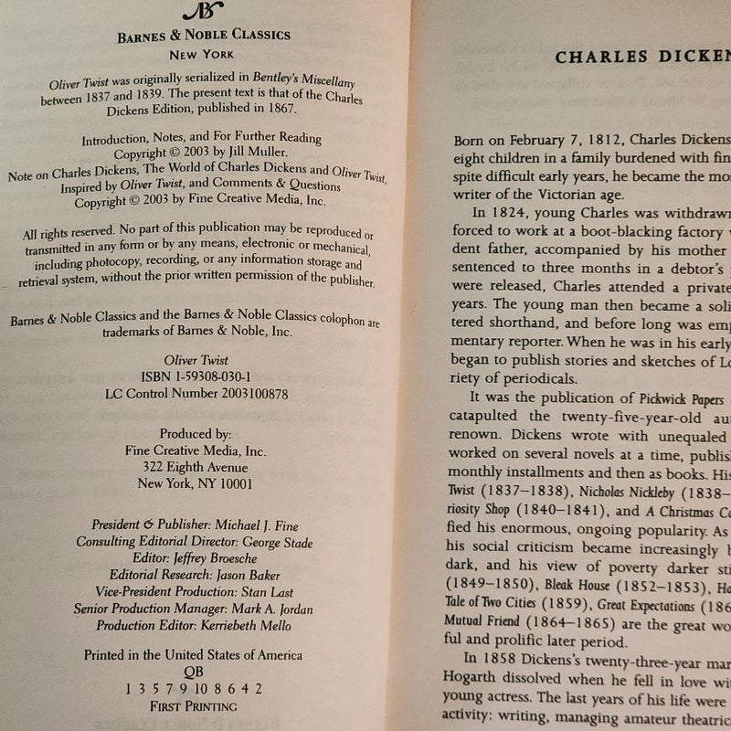 Oliver Twist ***Barnes & Noble Edition***