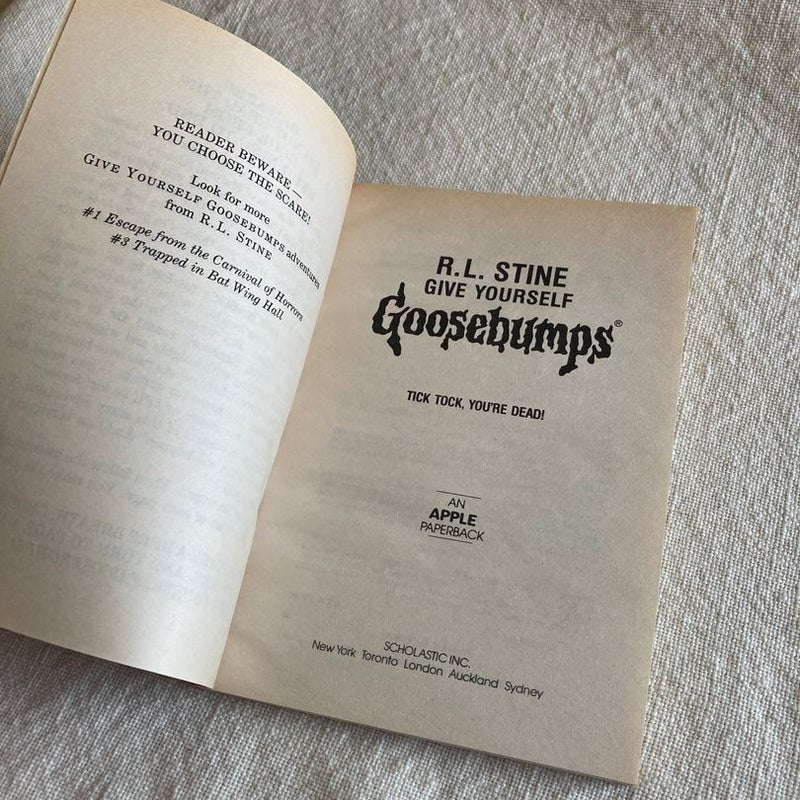 Give Yourself Goosebumps # 2 TICK TOCK, YOU’RE DEAD! 