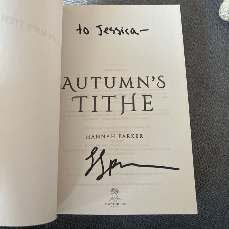 Autumn's Tithe - signed by Hannah Parker, Paperback | Pangobooks