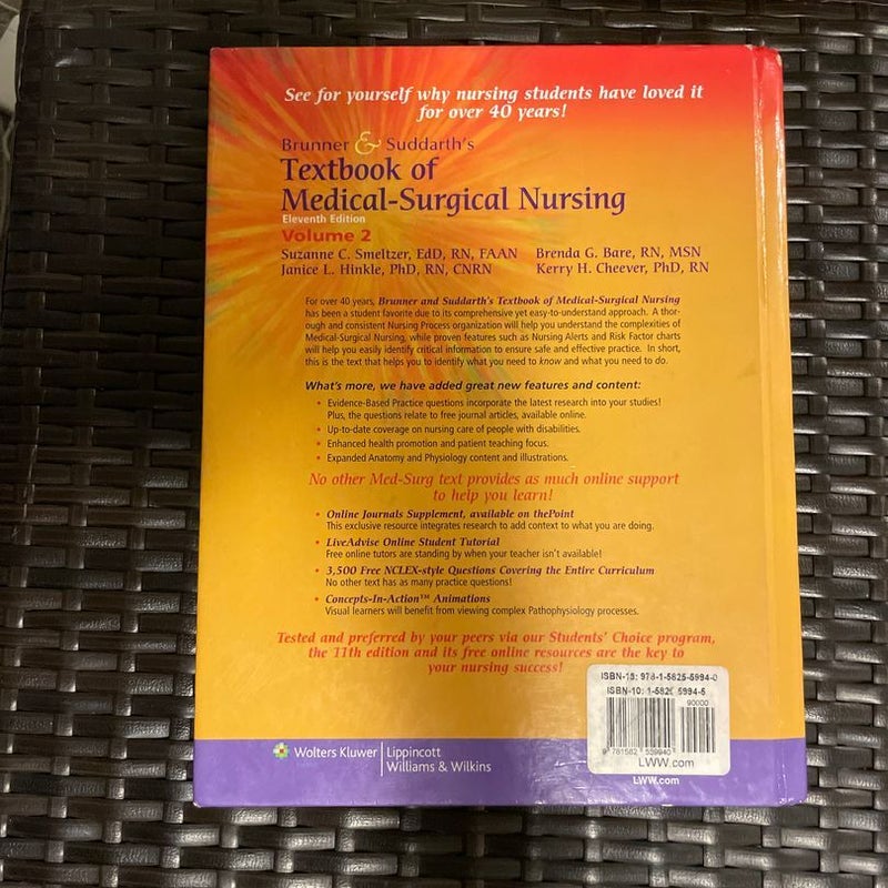 Brunner and Suddarth's Textbook of Medical Surgical Nursing