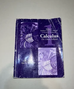 Calculus Student Solutions Manual, Vol. 1 for Swokowski's