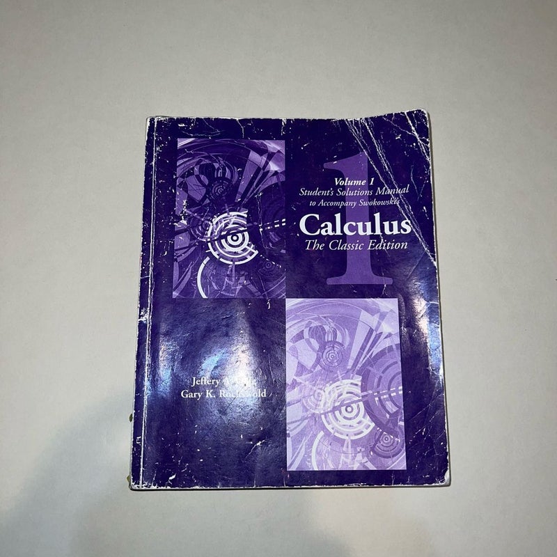 Calculus Student Solutions Manual, Vol. 1 for Swokowski's