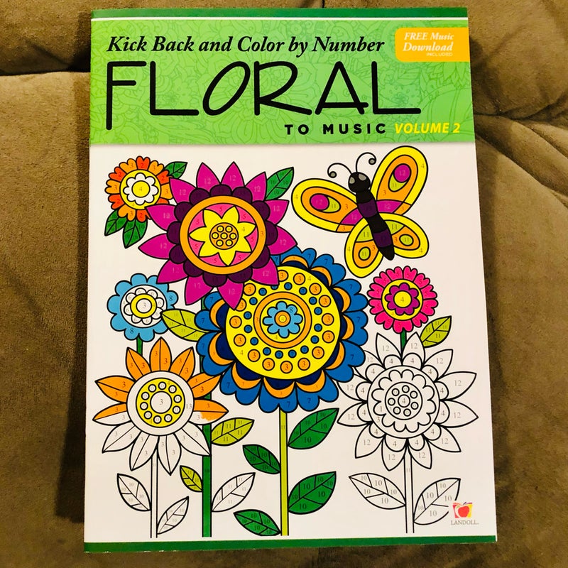 3 Kick Back & Color by Number to Music Adult Coloring Books with FREE MUSIC