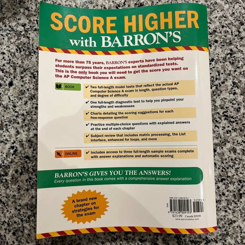 Barron's AP Computer Science a with Online Tests