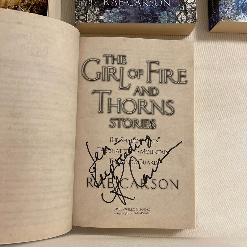 The Girl of Fire and Thorns Trilogy + Novellas all signed copies 
