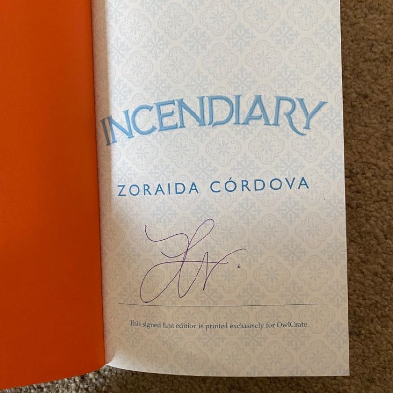 Incendiary Signed w/ Author Letter Owlcrate Edition