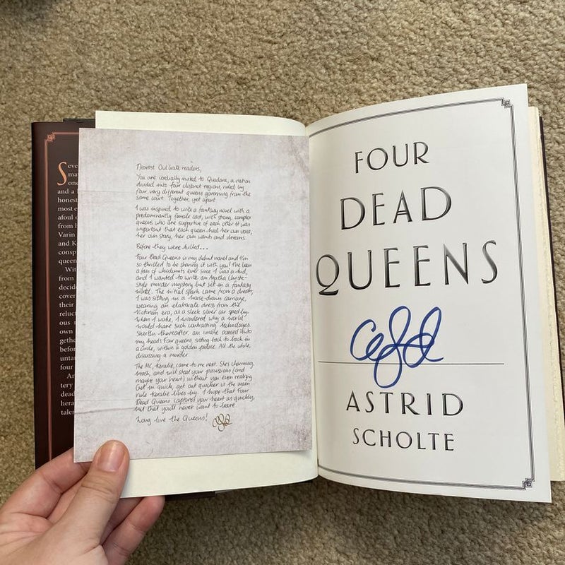 Four Dead Queens Owl Crate Edition Signed w/ Author Letter