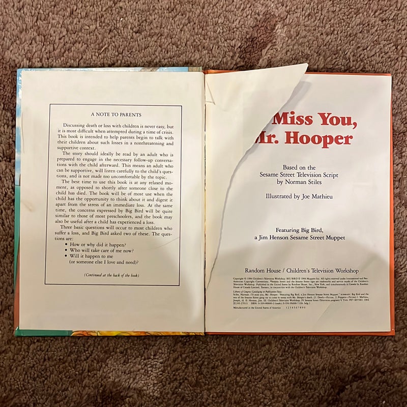 I'll Miss You, Mr. Hooper