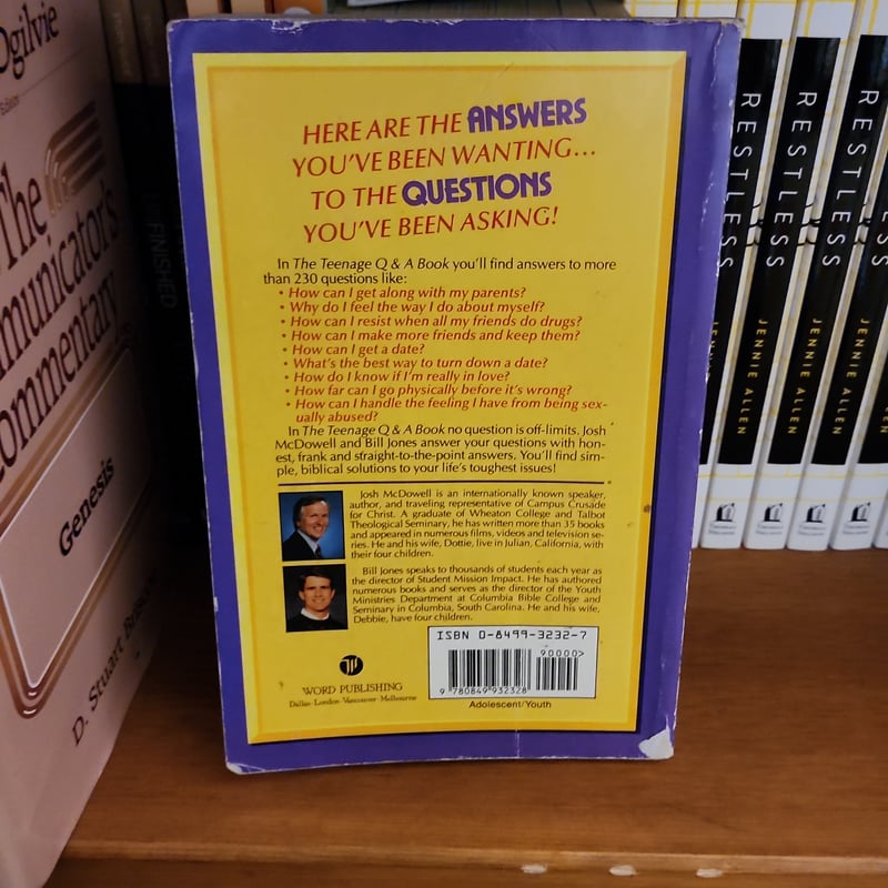 The Teenage Q&A Book by JOsh McDowell, Bill Jones