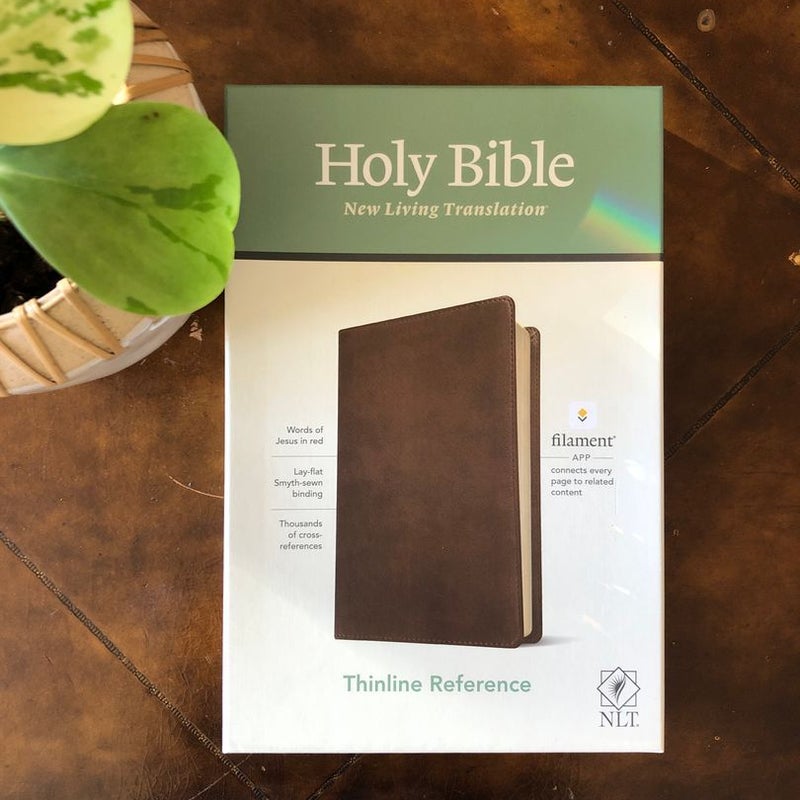 NLT Thinline Reference Bible, Filament Enabled Edition (Red Letter, LeatherLike, Rustic Brown)