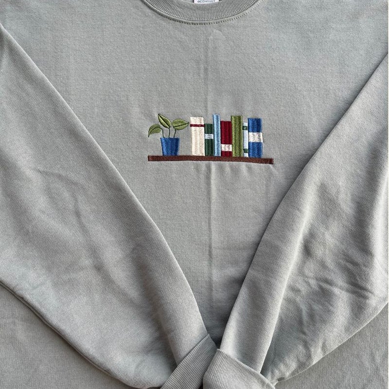 Embroidered Crewneck (muted olive)