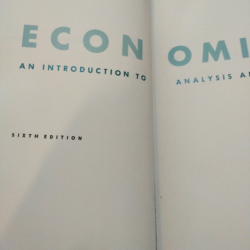 ECONOMICS, An Introduction to Analysis and Policy