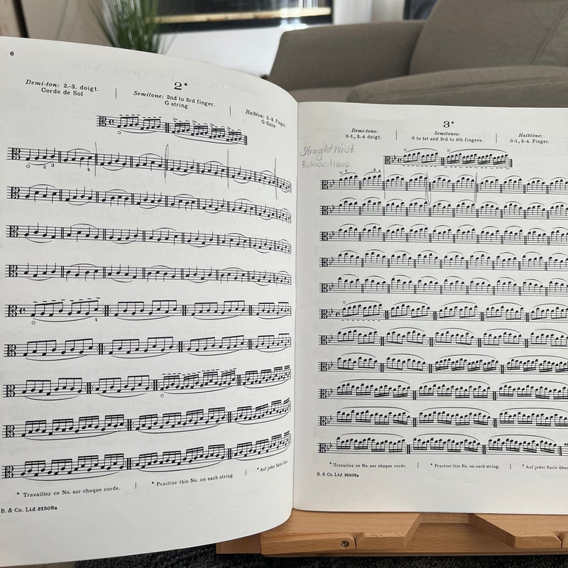 Sevcik, O School of Technique Op1  and Suzuki Viola Vol.1