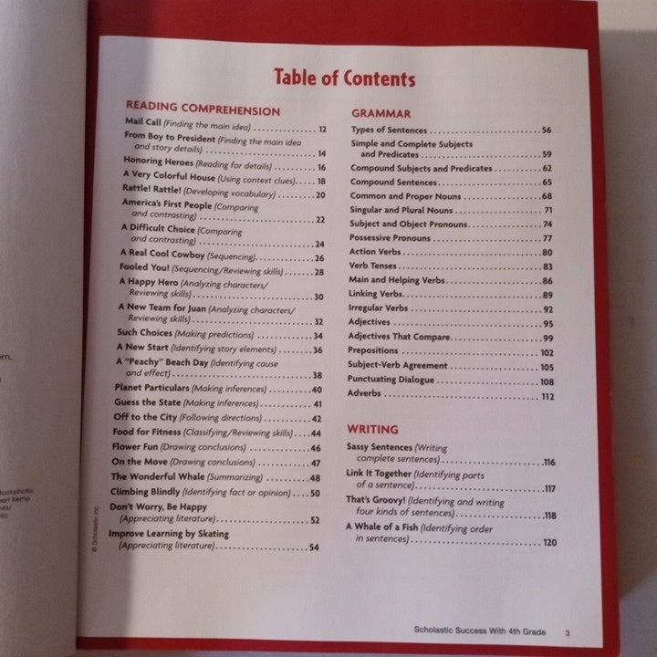Scholastic Success With 4TH Grade Workbook 