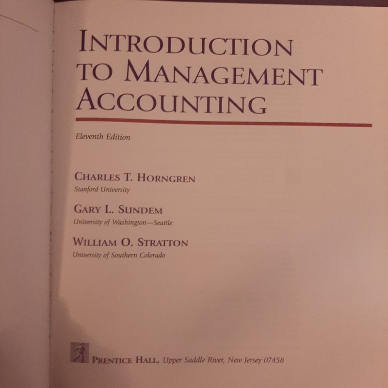 Introduction to Management Accounting 