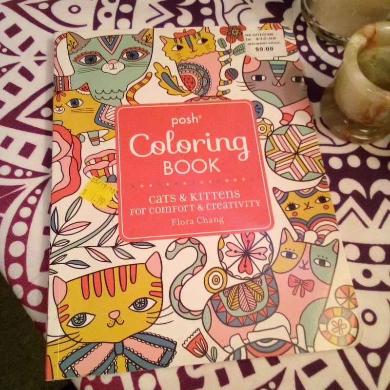 Posh Adult Coloring Book: Cats and Kittens for Comfort and Creativity