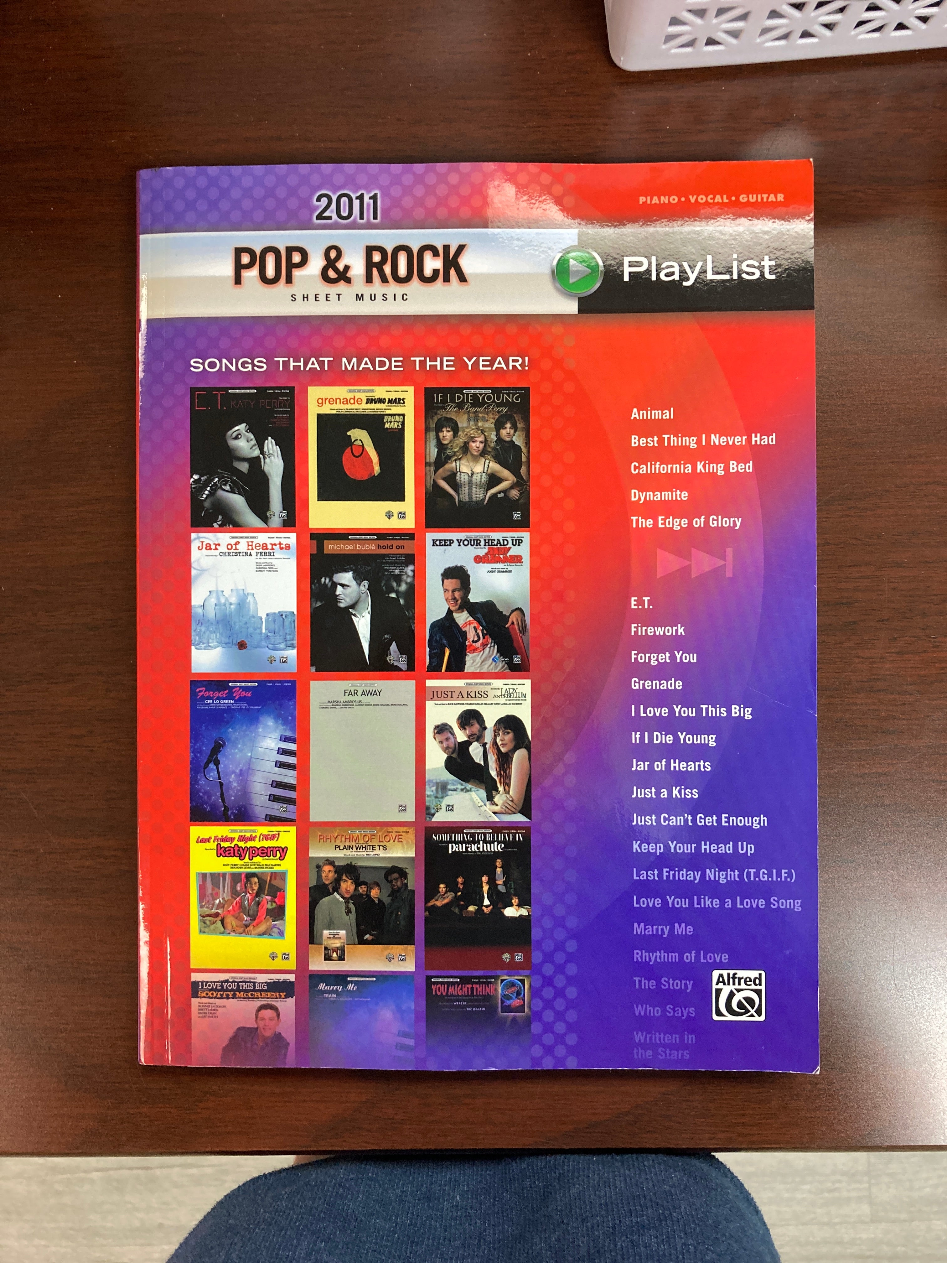 2011 Pop and Rock Sheet Music Playlist