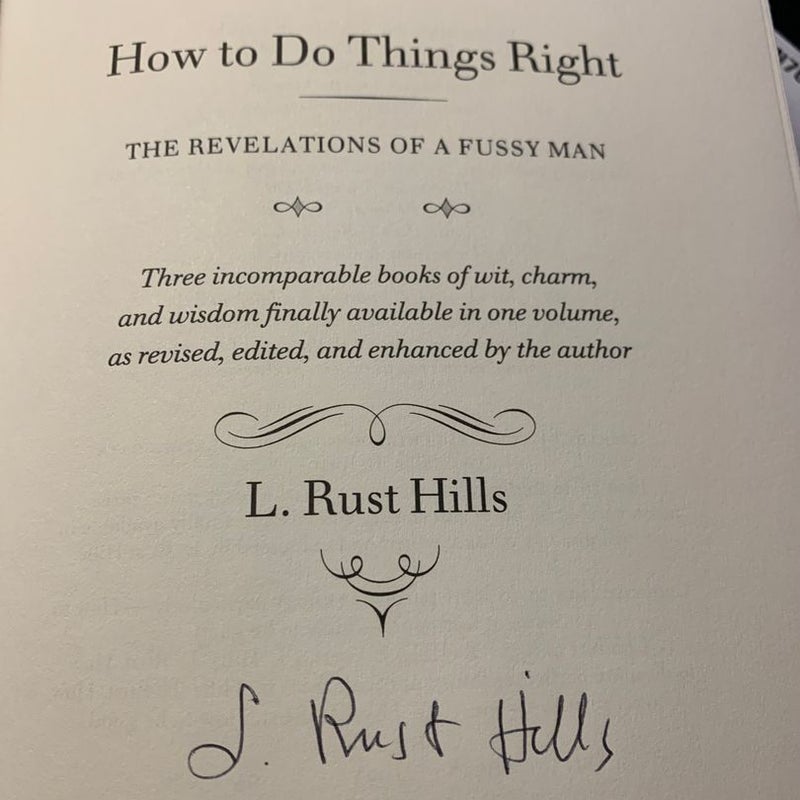 How to Do Things Right (Signed, 1st Ed.)