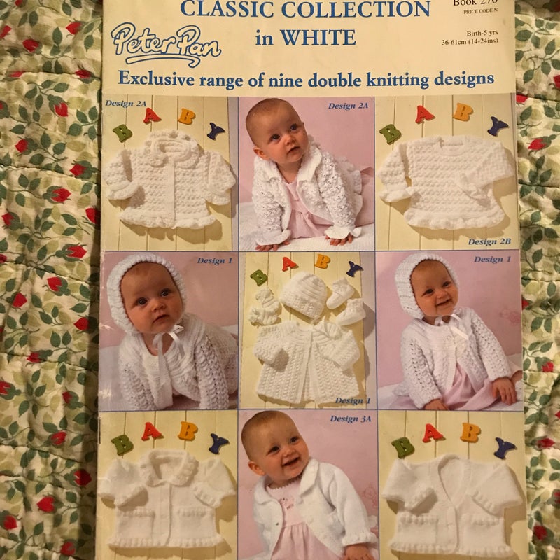 Classic Collection in White Baby Knitting Pattern 