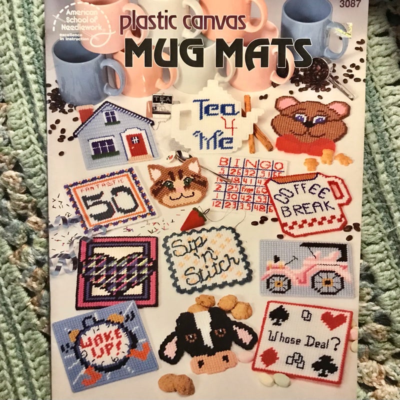 Plastic Canvas Mug Mats pattern 