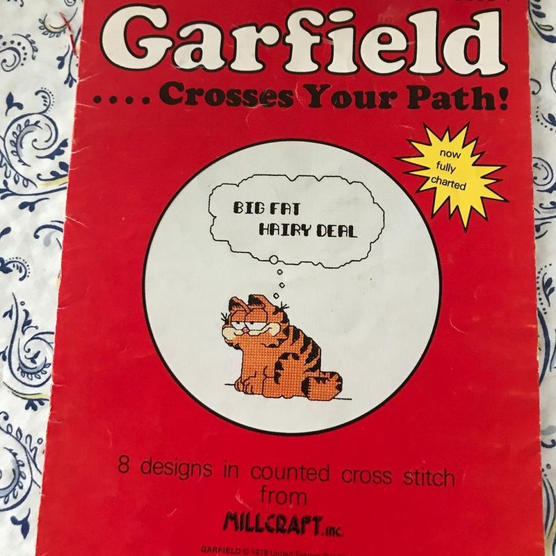 Garfield Crosses Your Path Cross Stitch pattern 
